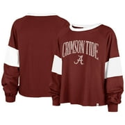 Women's '47 Crimson Alabama Crimson Tide Upside Rhea Raglan Long Sleeve T-Shirt